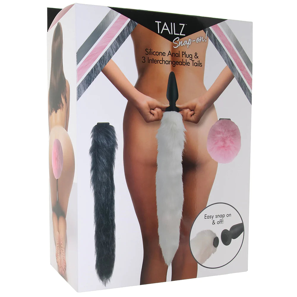 Tailz Snap-On Anal Plug and 3 Interchangeable Tails Set