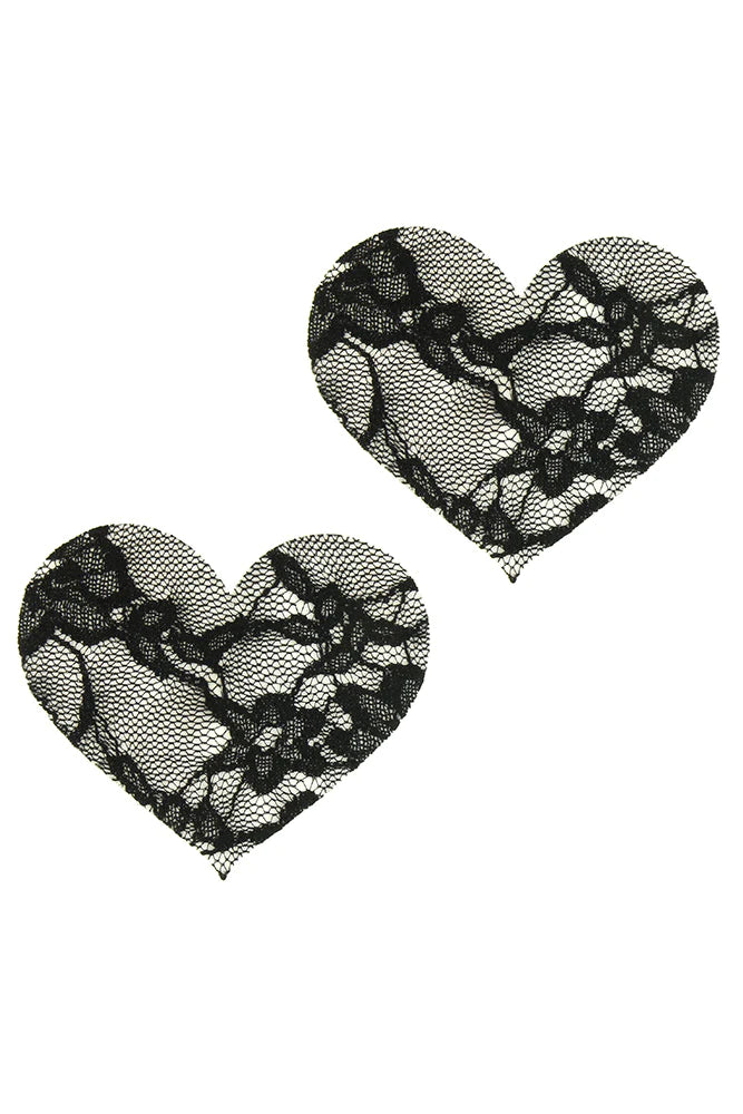 Peekaboos Satin & Lace Heart Pasties