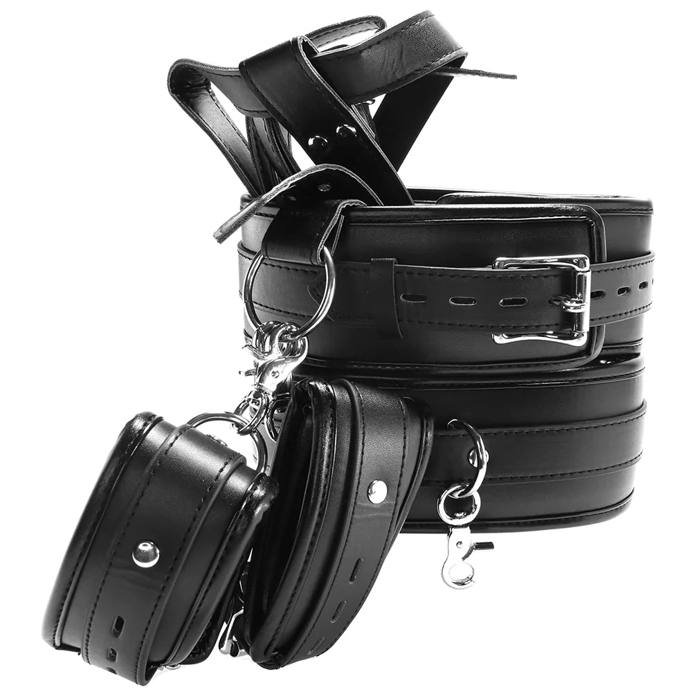 Strict Restraint Thigh Sling with Wrist Cuffs