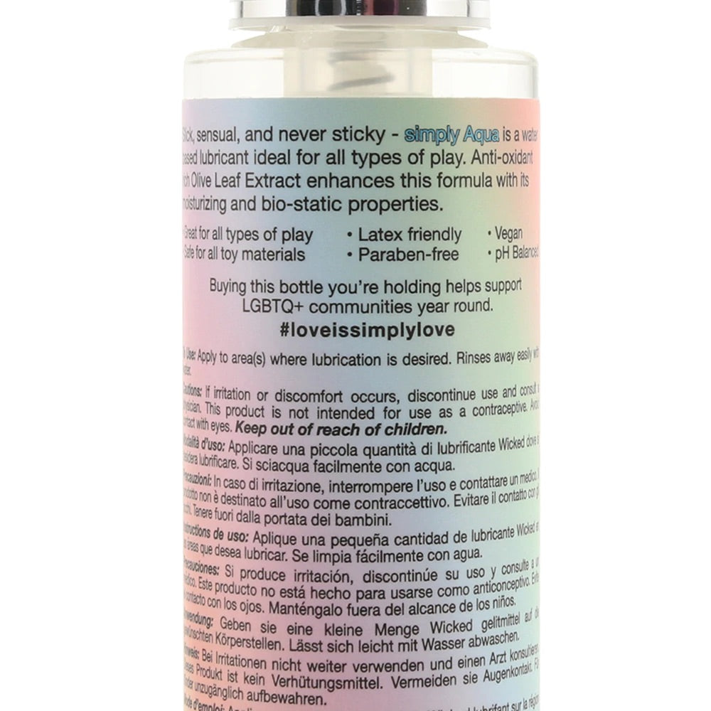 Simply Aqua Special Edition Water Based Lube 4oz/120ml