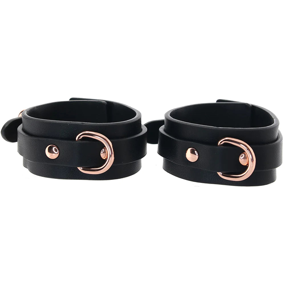 Bondage Couture Wrist Cuffs in Rose Gold