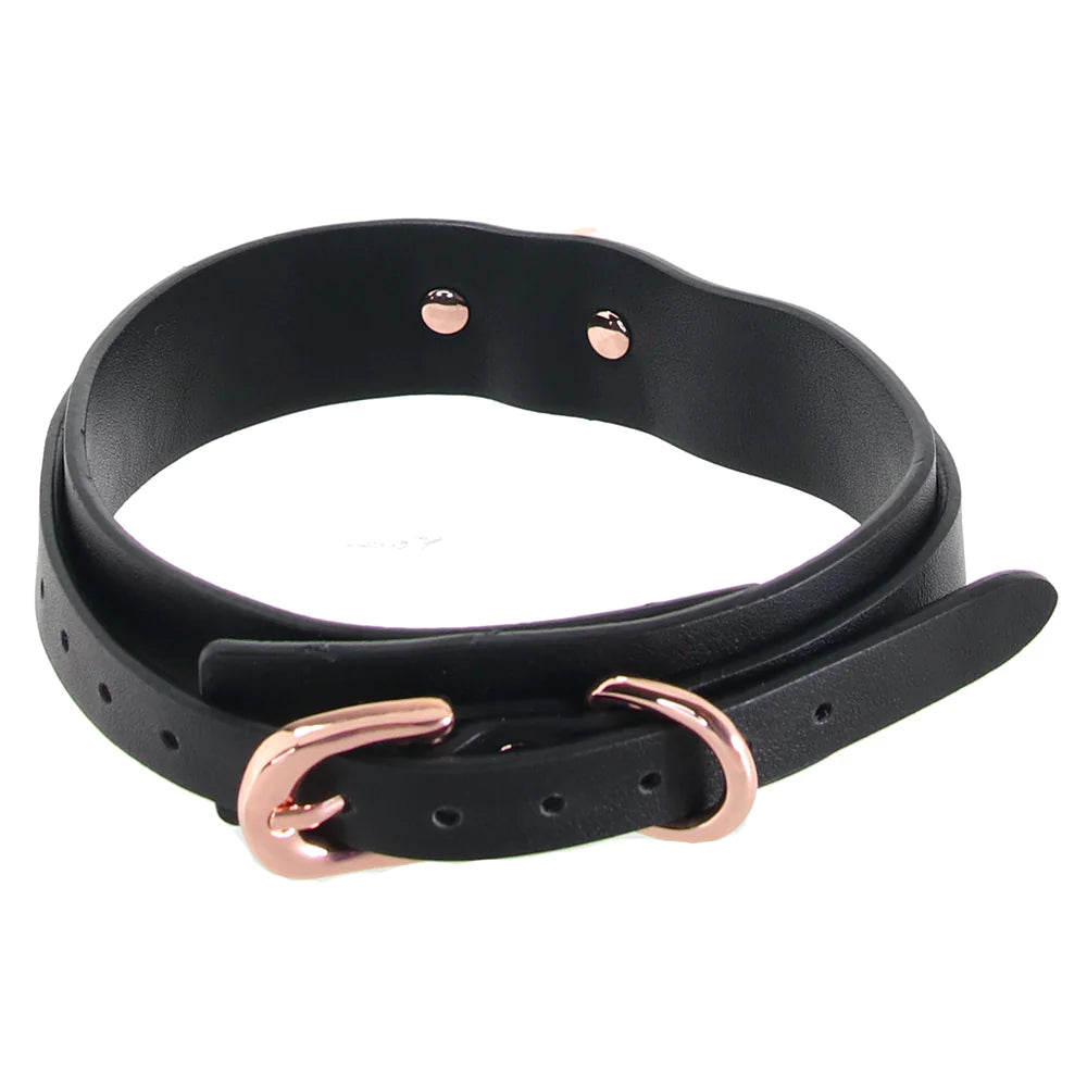 Bondage Couture Collar & Leash in Rose Gold