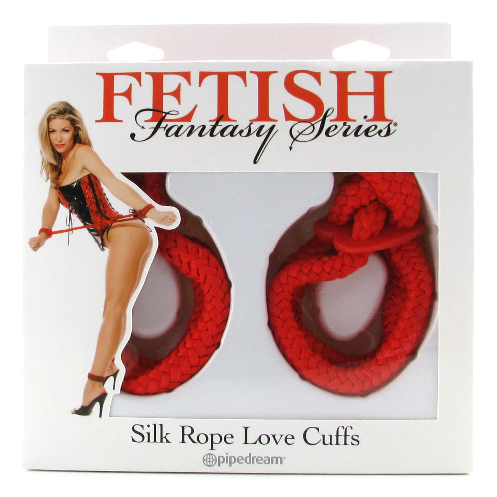 Silk Rope Cuffs in Red