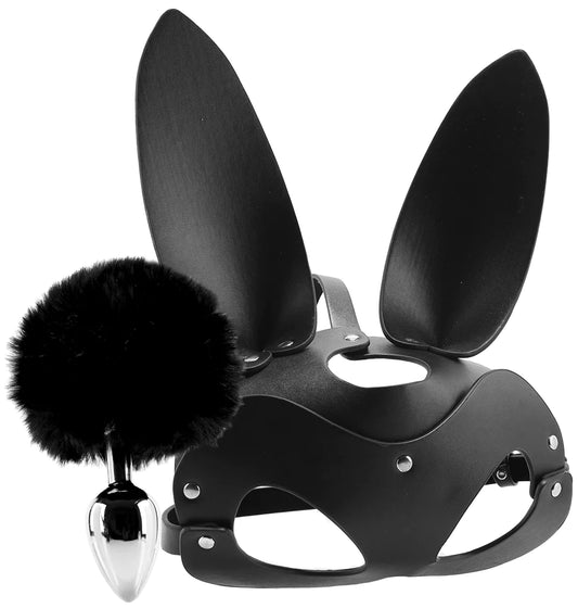 Tailz Bunny Anal Plug & Mask Set